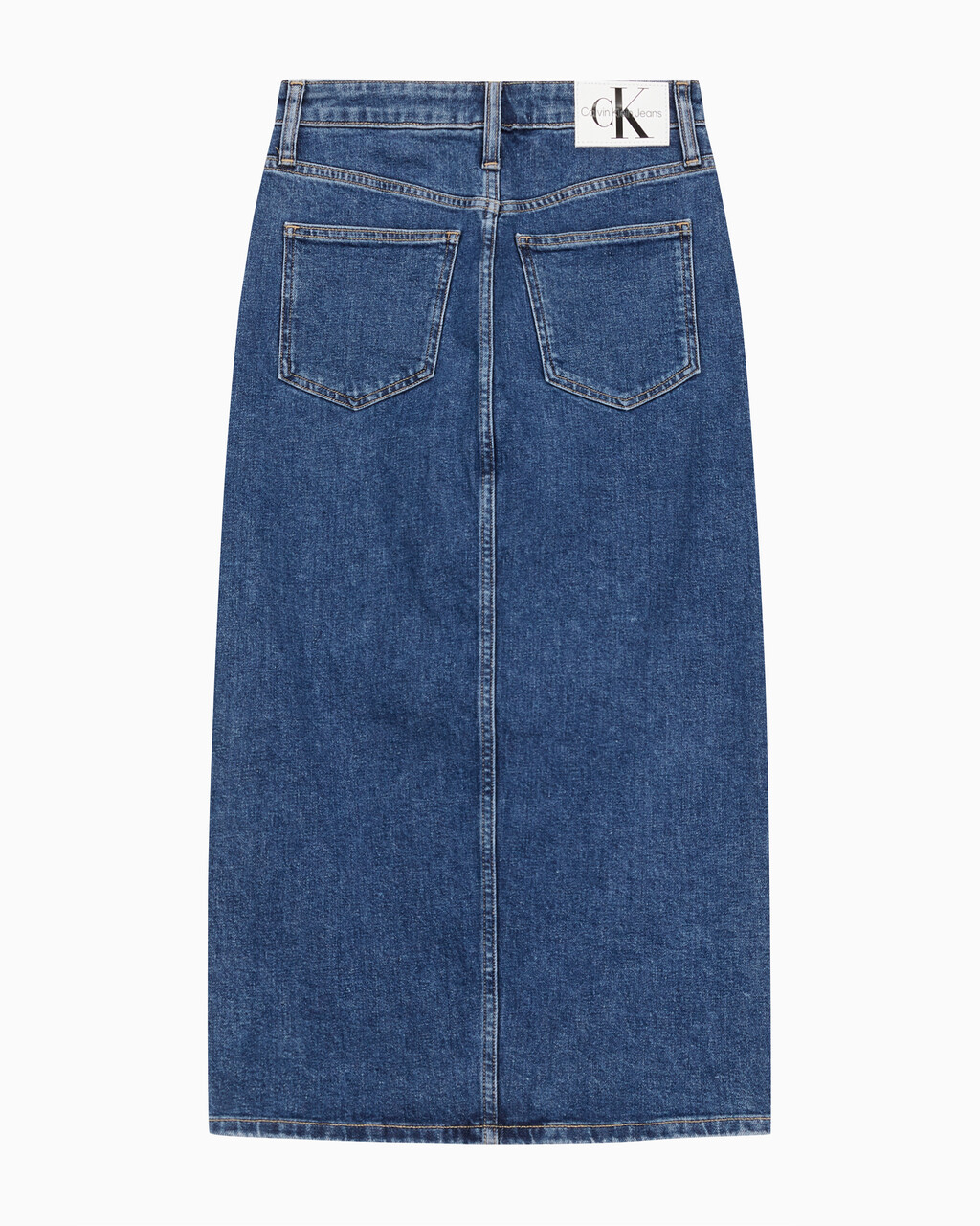 Buy 여성 맥시 데님 스커트 in color MID BLUE BACK EMBRO