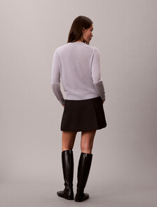 Buy 여성 L/S 메리노 가디건 in color LILAC GRAY