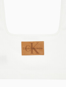 Buy 여성 레더패치 립 브라렛 in color GREIGE