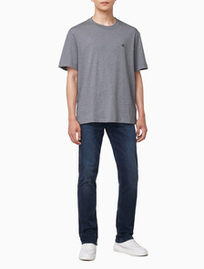 Buy 남성 이지핏 아카이브 로고 반팔 티셔츠 in color MEDIUM GREY HEATHER