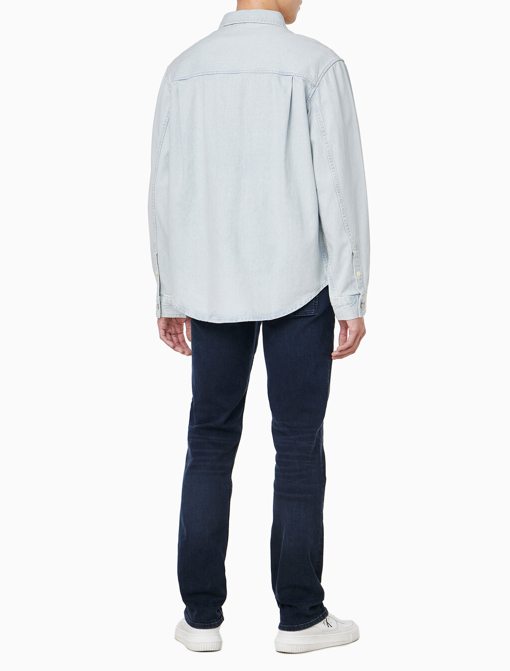 Buy 남성 오버핏 빈티지 라이트블루 데님 셔츠 in color GOLDENROD