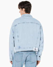 Buy 남성 오버사이즈핏 박시 크롭 데님 재킷 in color 028A CHALKY BLU
