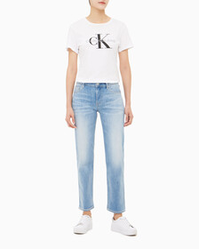 Buy 여성 보이핏 미드블루  데님 in color MID BLUE BACK EMBRO