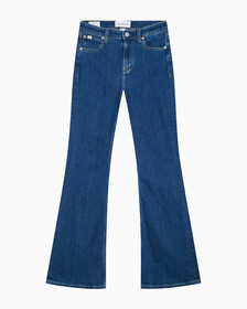 Buy 여성 플레어 핏  미드블루  데님 in color MID BLUE BACK EMBRO