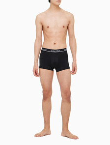 Buy 남성 CK 마이크로 플러스 4PK 로우 라이즈 드로즈 in color BLACK