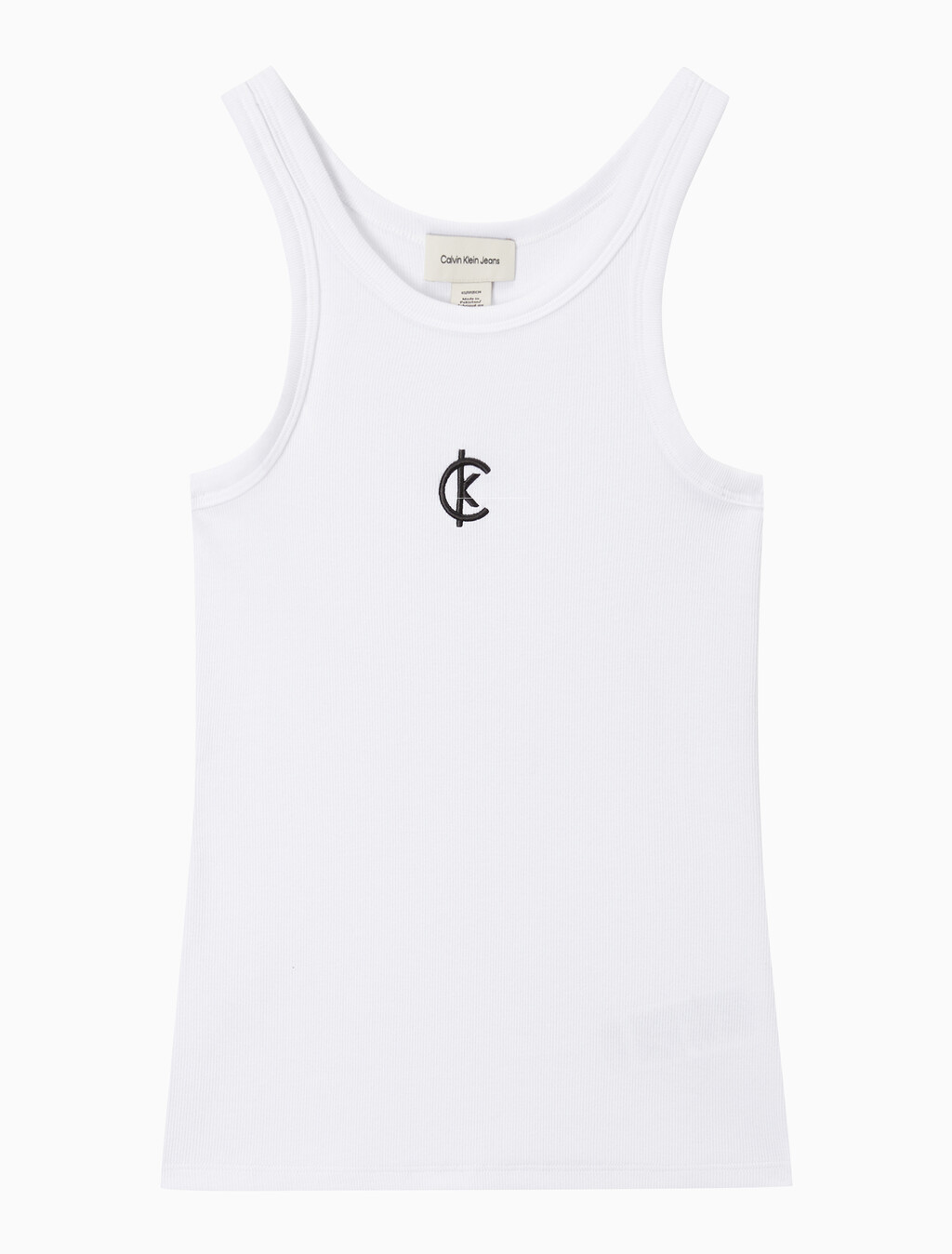 Buy 여성 코튼 컨투어 립 CK 탱크 in color BRILLIANT WHITE