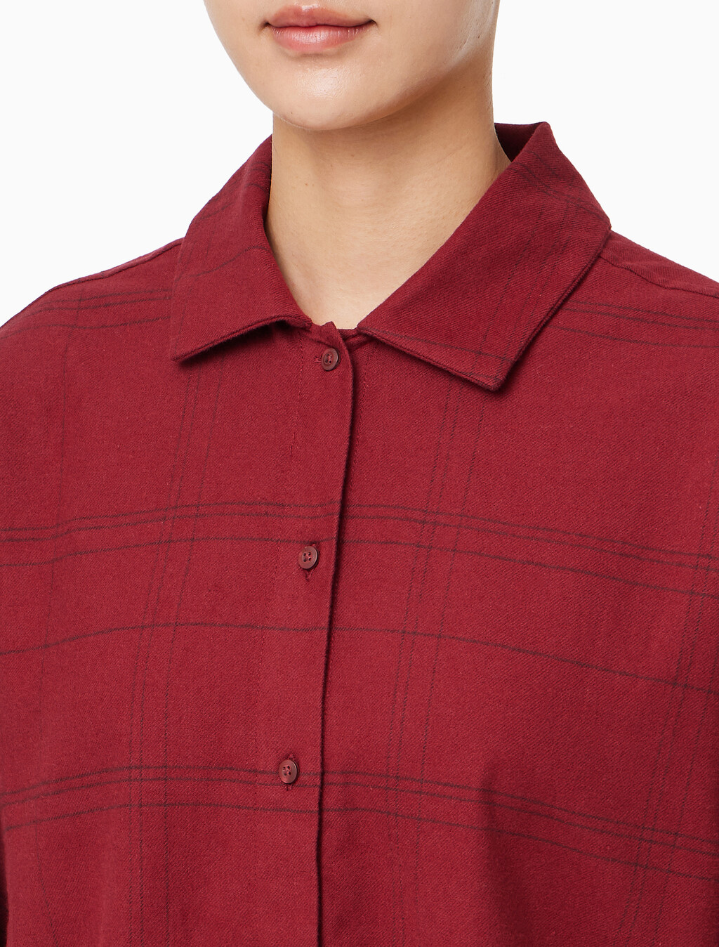 Buy 여성 플란넬 슬립 롱슬리브 탑 in color BEAM PLAID SYRAH
