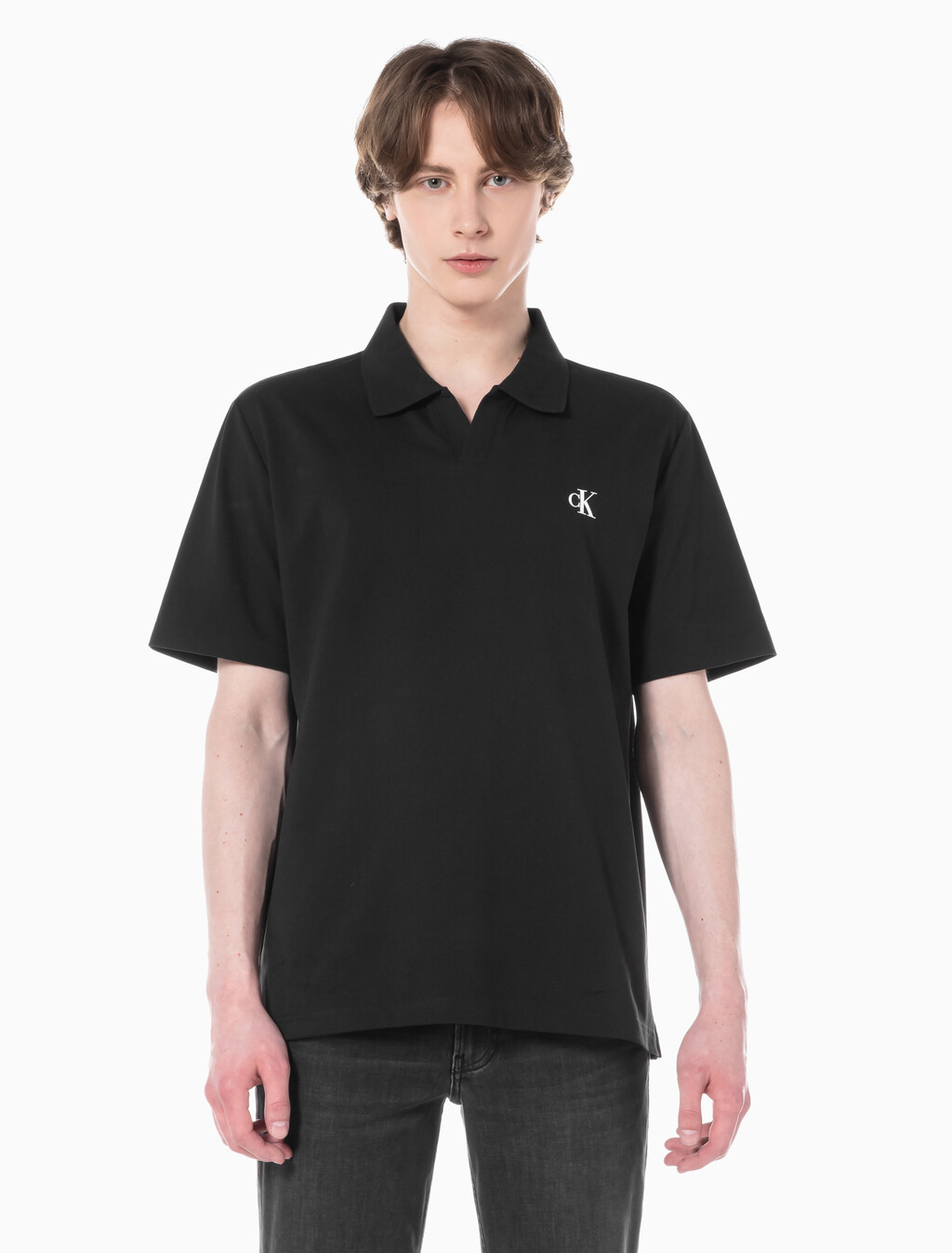 Buy 남성 릴렉스핏 피케 폴로 반팔 티셔츠 in color CK BLACK
