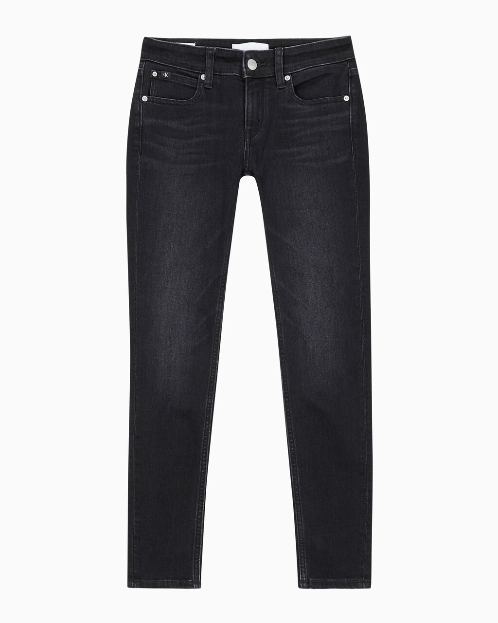 Buy 여성 바디핏 5 포켓 앵클 블랙 데님 in color WASHED BLACK LOGO LACE