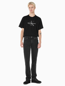 Buy 남성 바디핏 블랙 이탈리안 데님 in color WASHED BLACK LOGO LACE