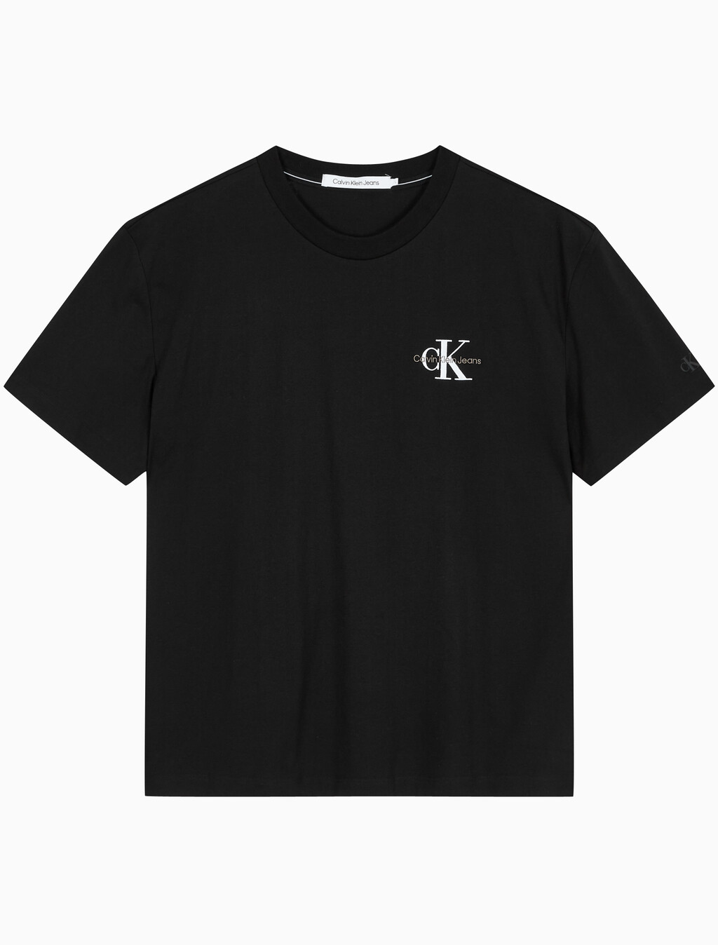 Buy 남성 릴렉스핏 엠보싱 로고 반팔 티셔츠 in color CK BLACK