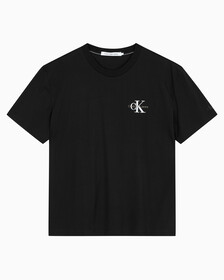 Buy 남성 릴렉스핏 엠보싱 로고 반팔 티셔츠 in color CK BLACK