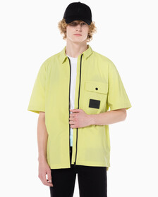 Buy 남성 포플린 집업 반팔셔츠 in color YELLOW SAND