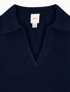 Buy 여성 L/S 부클레 폴로 in color DARK SAPPHIRE