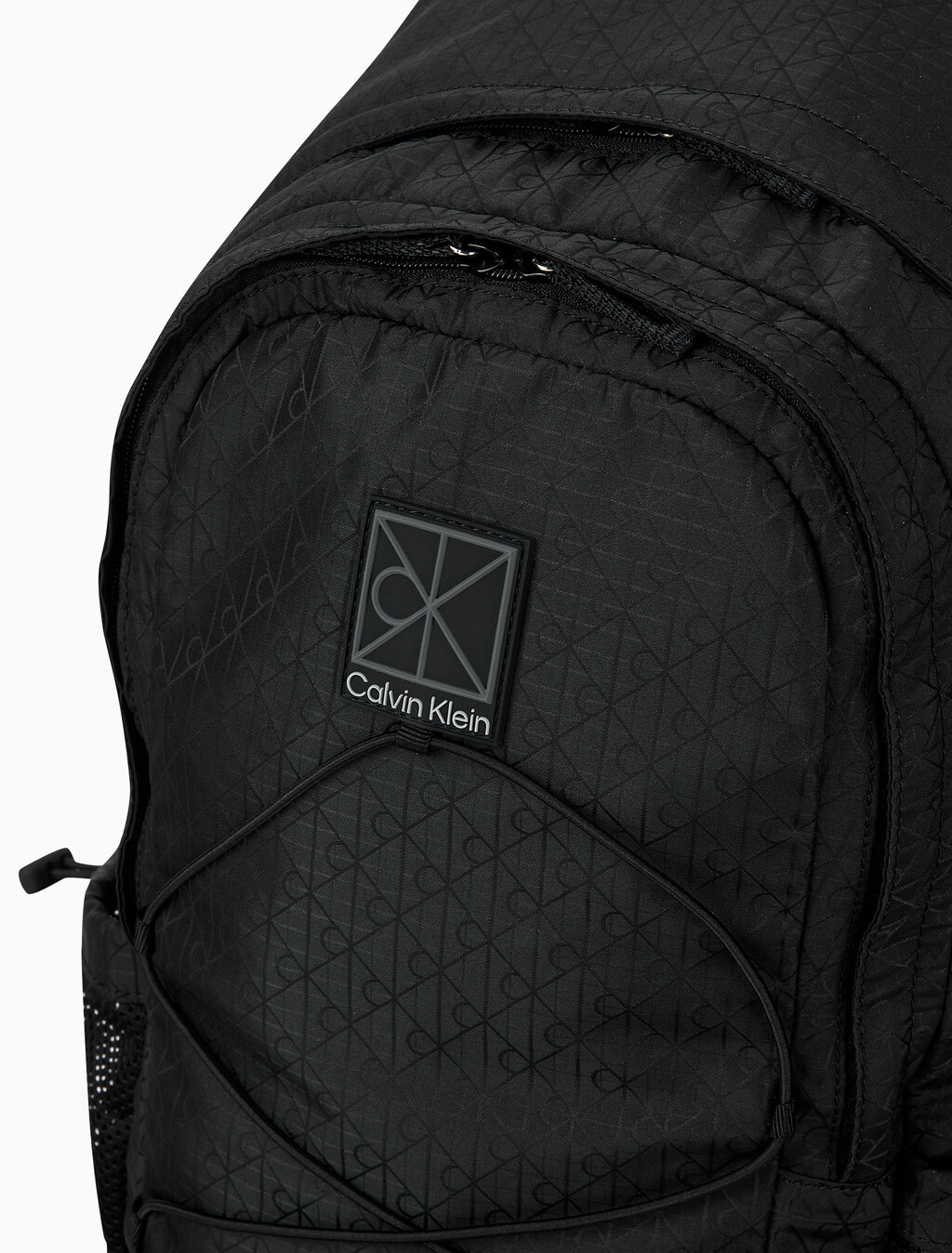 Buy 남녀공용 유틸리티 엠블럼 번지 백팩 in color BLACK