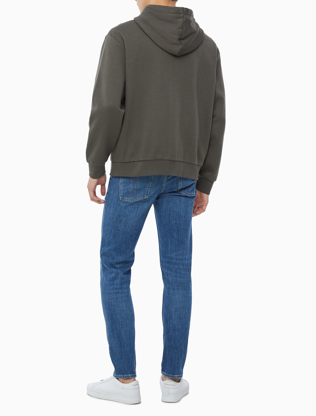 Buy 남성 아카이브 로고 플리스 후드 집업 in color CHARCOAL