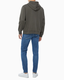 Buy 남성 아카이브 로고 플리스 집업 후디 in color CHARCOAL