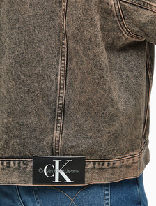 Buy 남성 박시 데님 자켓 in color MID BLUE BACK EMBRO