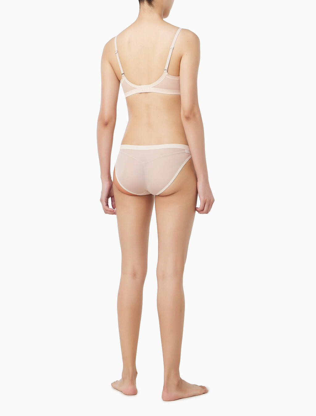 Buy 여성 미니멀리스트 메쉬 비키니 in color PINK BEIGE