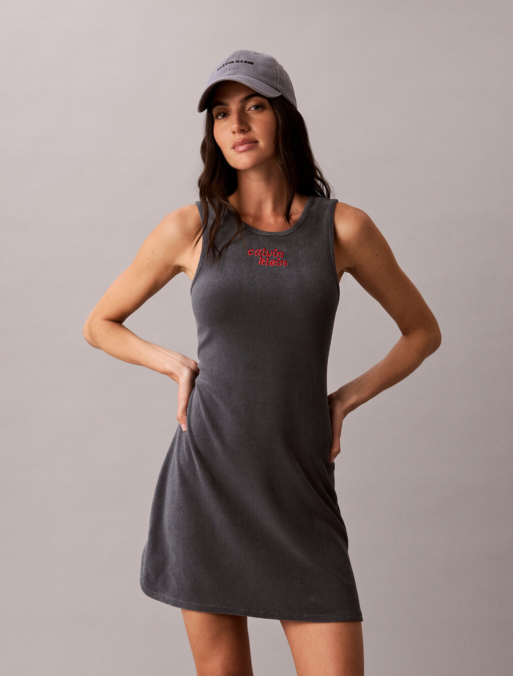 Buy 여성 타올 로고 미니드레스 in color DARK GREY