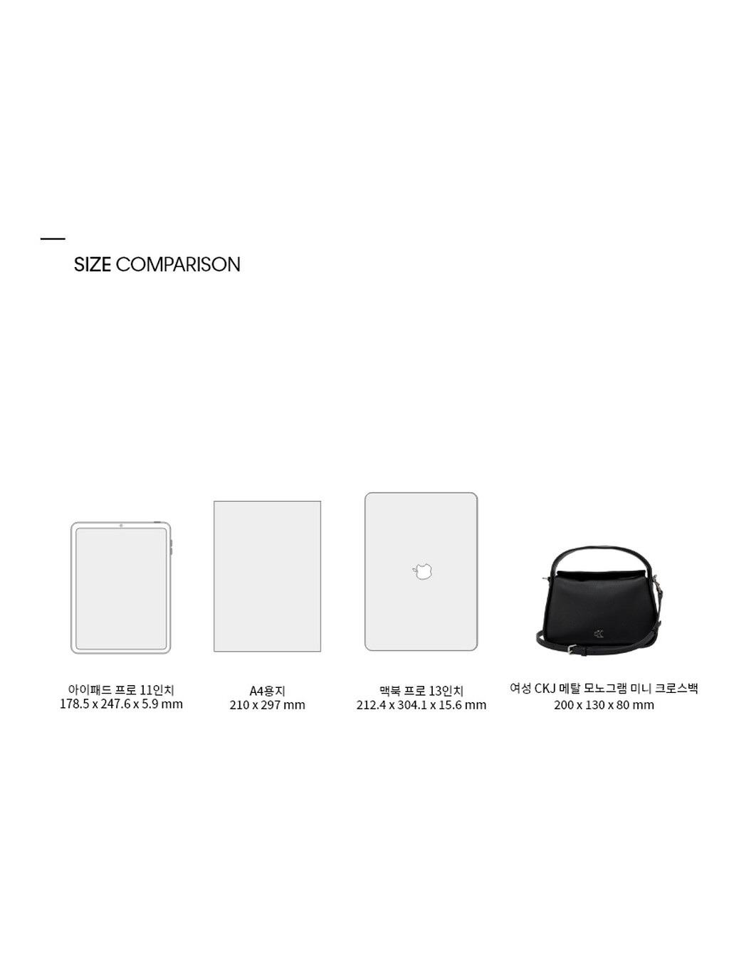 Buy 여성 CKJ 메탈 모노그램 미니 크로스백 in color BLACK