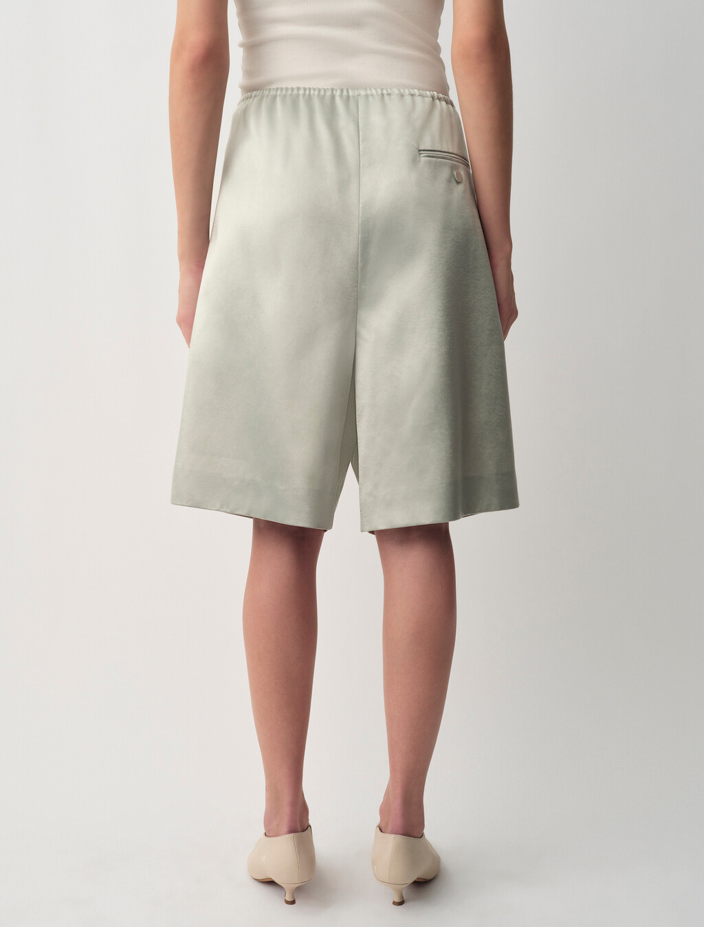 Buy MICA WOMENS SATIN SHORTS in color BARELY BLUE