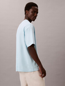 Buy 남성 릴렉스 핏 CK 엠블럼 패치 반팔 티셔츠 in color Sky Blue