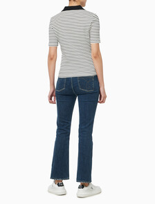 Buy 여성 모노로고 립폴로 티 in color Black stripe