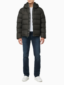 Buy 남성 나일론 집업 후드 다운 푸퍼 자켓 in color CHARCOAL