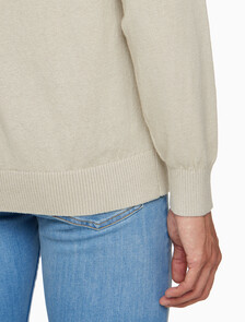 Buy 남성 CK 인타르시아 믹스 스티치 스웨터 in color BEIGE