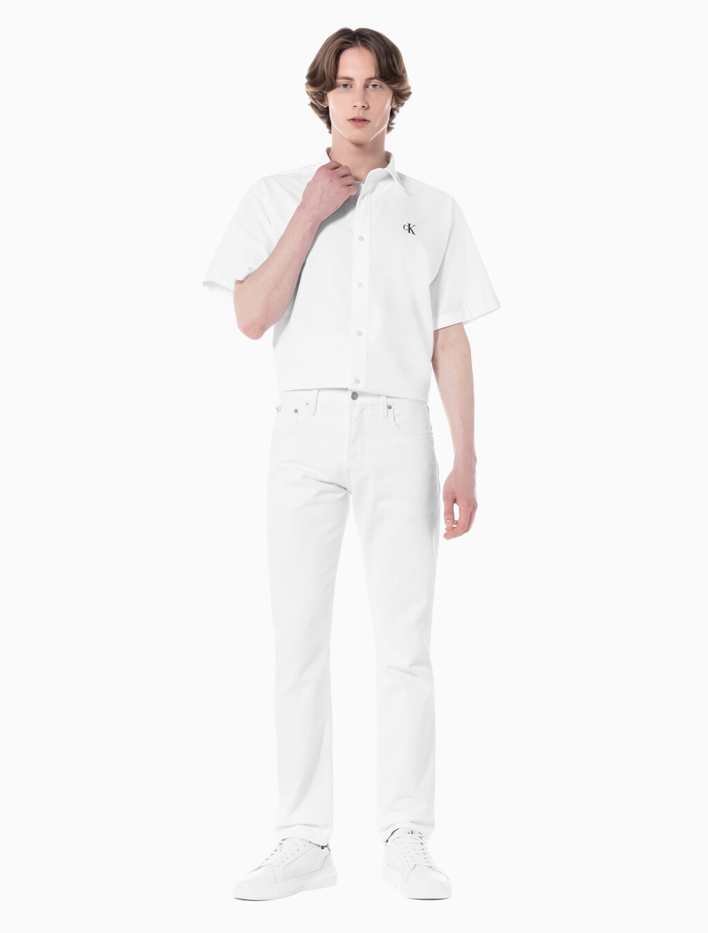 Buy 남성 어센틱 스트레이트핏 화이트 데님 in color CHALKY BLUE