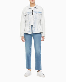 Buy 여성 오버사이즈핏 코르셋 데님 재킷 in color 028A CHALKY BLU