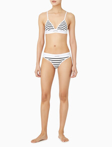 Buy 여성 코튼 모달 스트레치 립 AF 비키니 in color LEADER STRIPE+WHITE