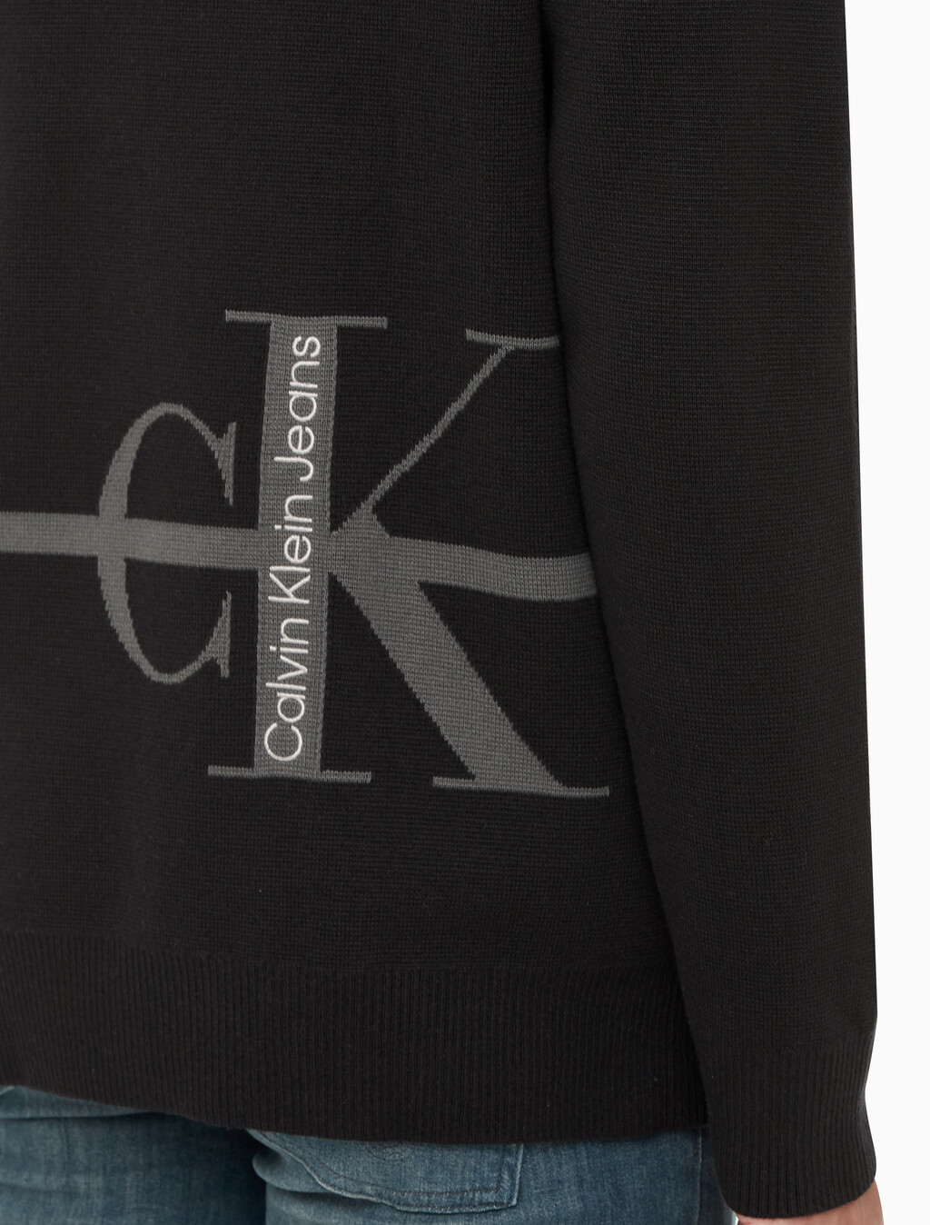 Buy 남성 스트라이프 CK 로고 코튼 가디건 in color CK BLACK