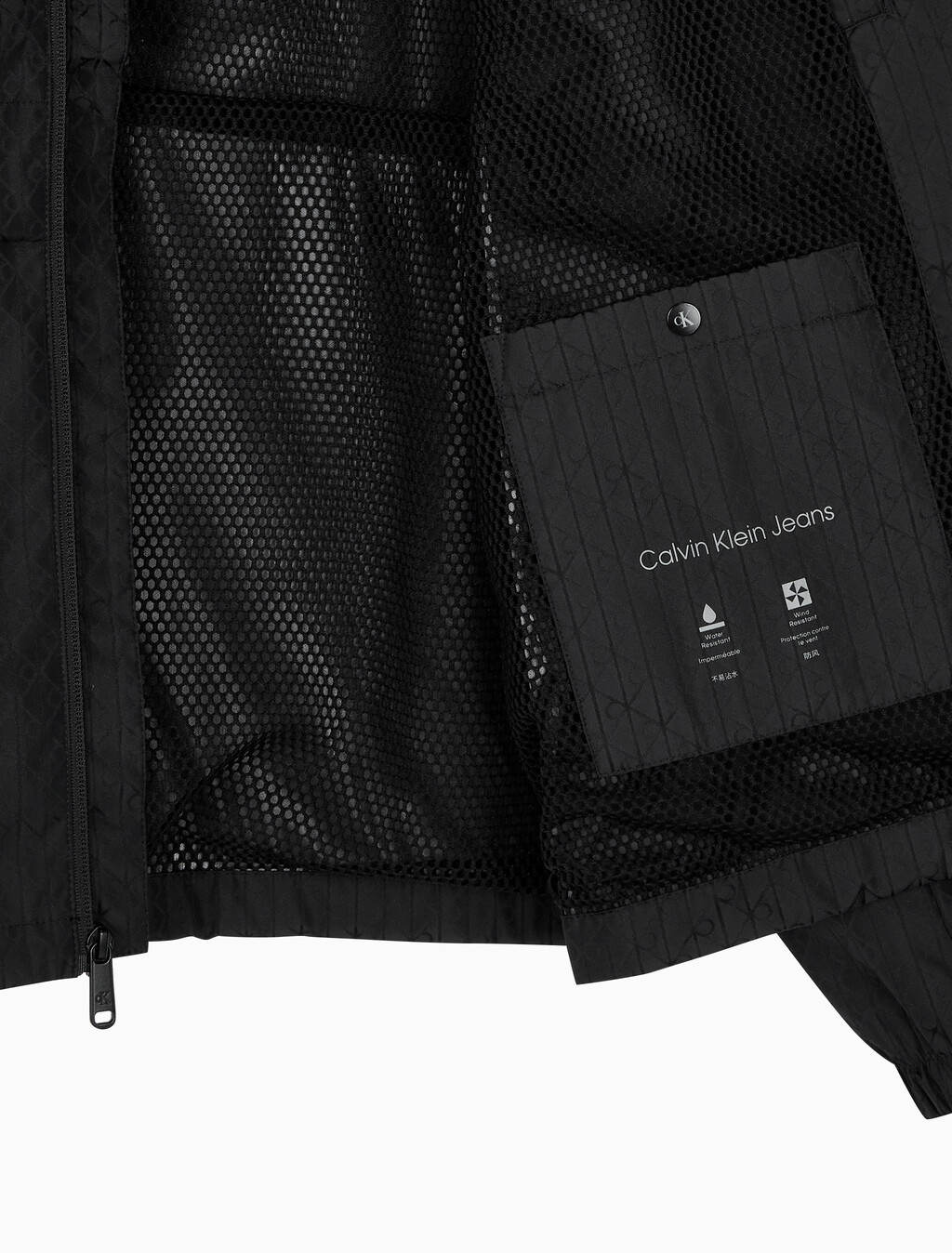 Buy 남성 AOP 나일론 윈드브레이커 자켓 in color BLACK