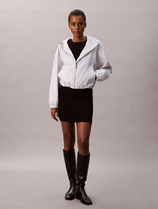 여성 AOP 로고 자카드 윈드 자켓