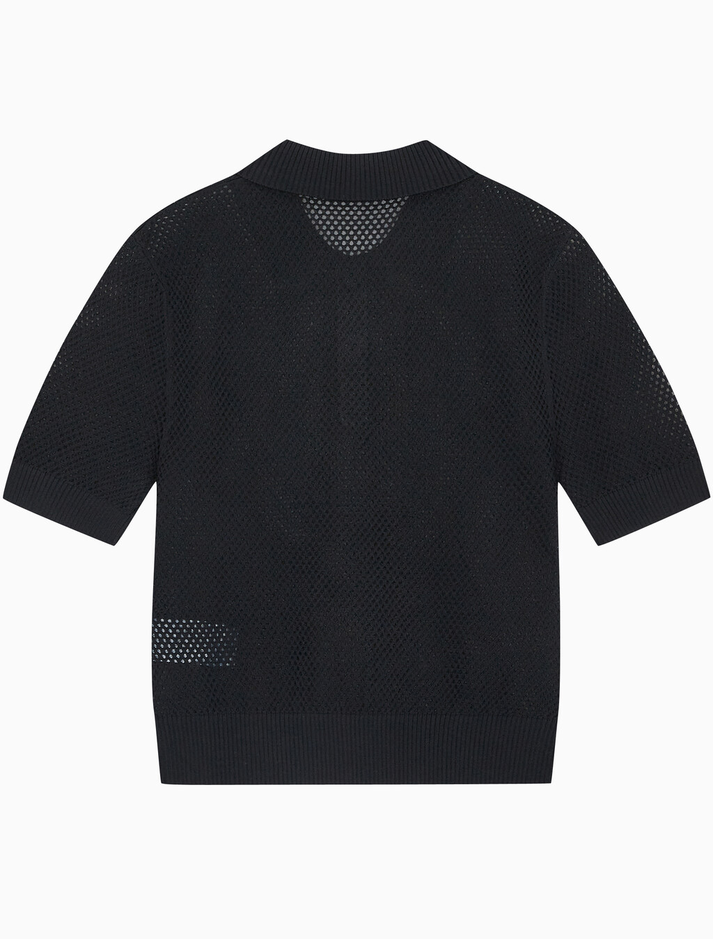 Buy 여성 매쉬 오픈 니트 폴로 in color CK BLACK