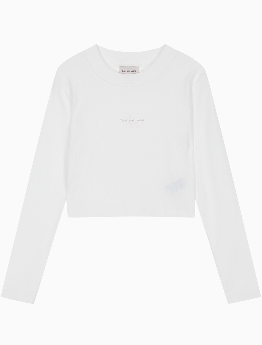 Buy 여성 롱슬리브 모노그램 베이비 티 in color BRIGHT WHITE