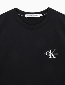 Buy 여성 레귤러핏 스몰 모노그램 로고 반팔 티셔츠  in color CK BLACK