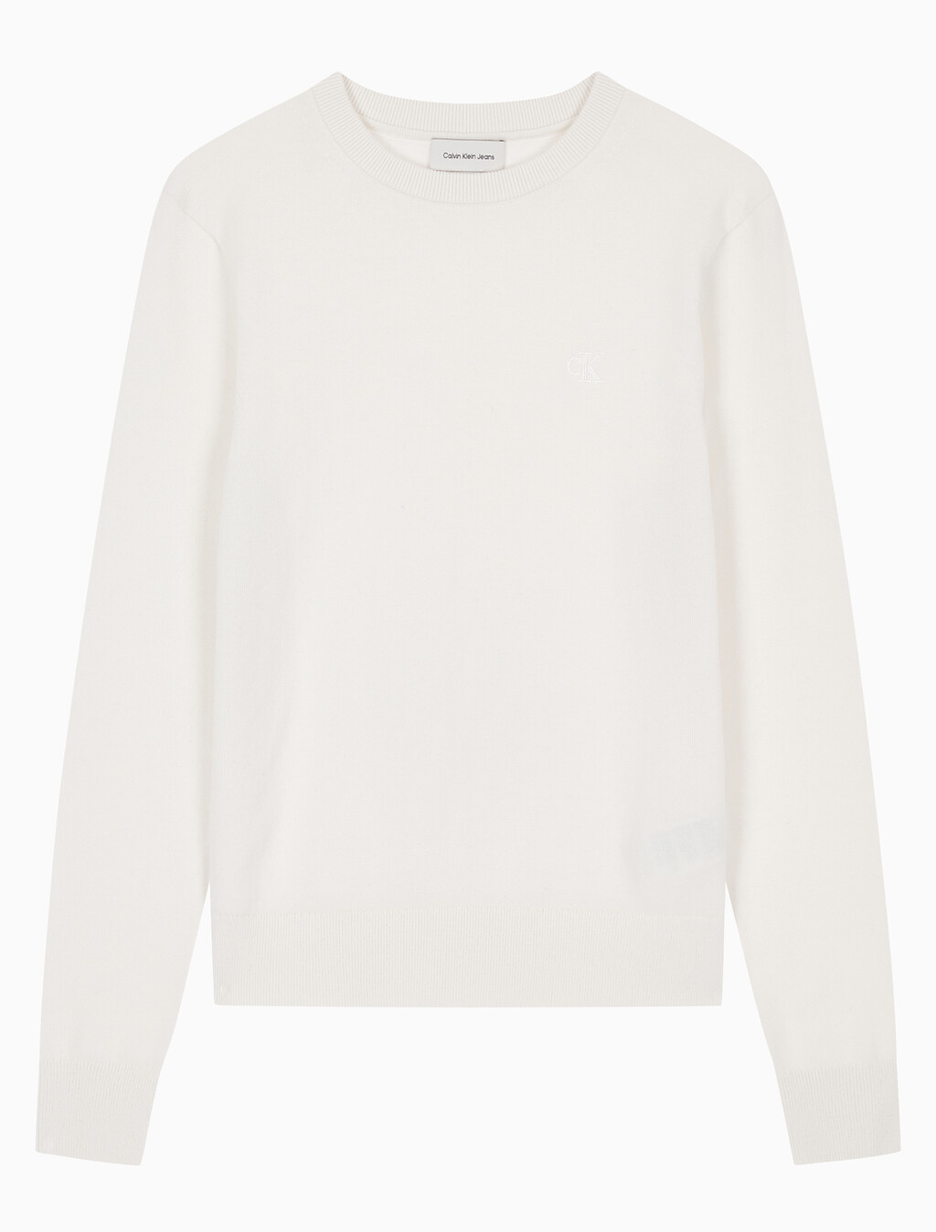 Buy 여성 크루넥 파인 스웨터 in color WHITE