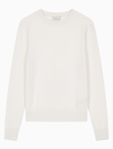Buy 여성 크루넥 파인 스웨터 in color WHITE