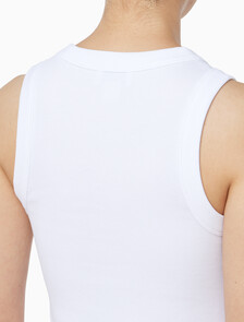 Buy 여성 모노그램 립 슬리브리스 in color BRILLIANT WHITE