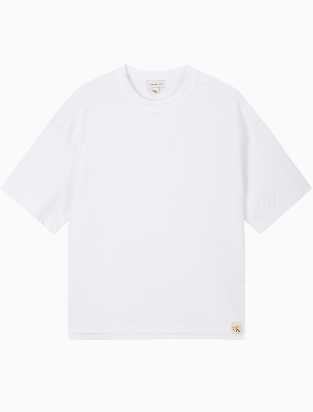 Buy 남성 릴렉스핏 텍스처드 피케 로고 반팔 티셔츠 in color BRILLIANT WHITE