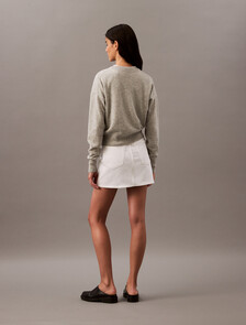 Buy 여성 롱슬리브 캐시미어 크루넥 스웨터 in color GREY HEATHER