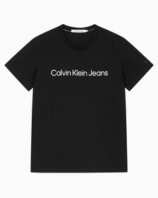 Buy 남성 레귤러핏 인스티튜셔널 로고 스트레치 반팔 티셔츠 in color CK BLACK