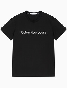 Buy 남성 레귤러핏 인스티튜셔널 로고 스트레치 반팔 티셔츠  in color CK BLACK