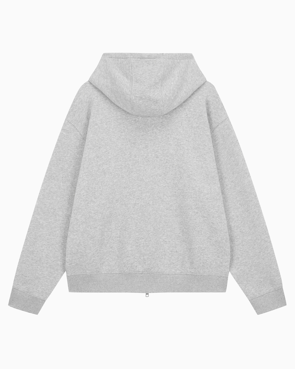 Buy 남녀공용 릴렉스핏 모노그램 집업 후디 in color LIGHT GREY HEATHER