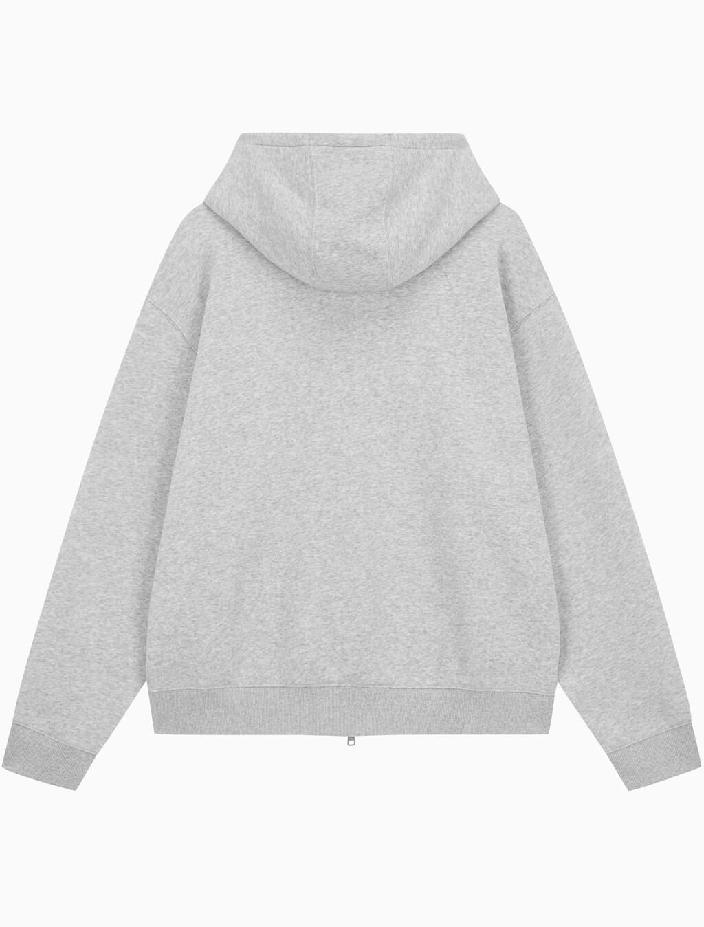 Buy 남녀공용 릴렉스핏 모노그램 집업 후디 in color LIGHT GREY HEATHER