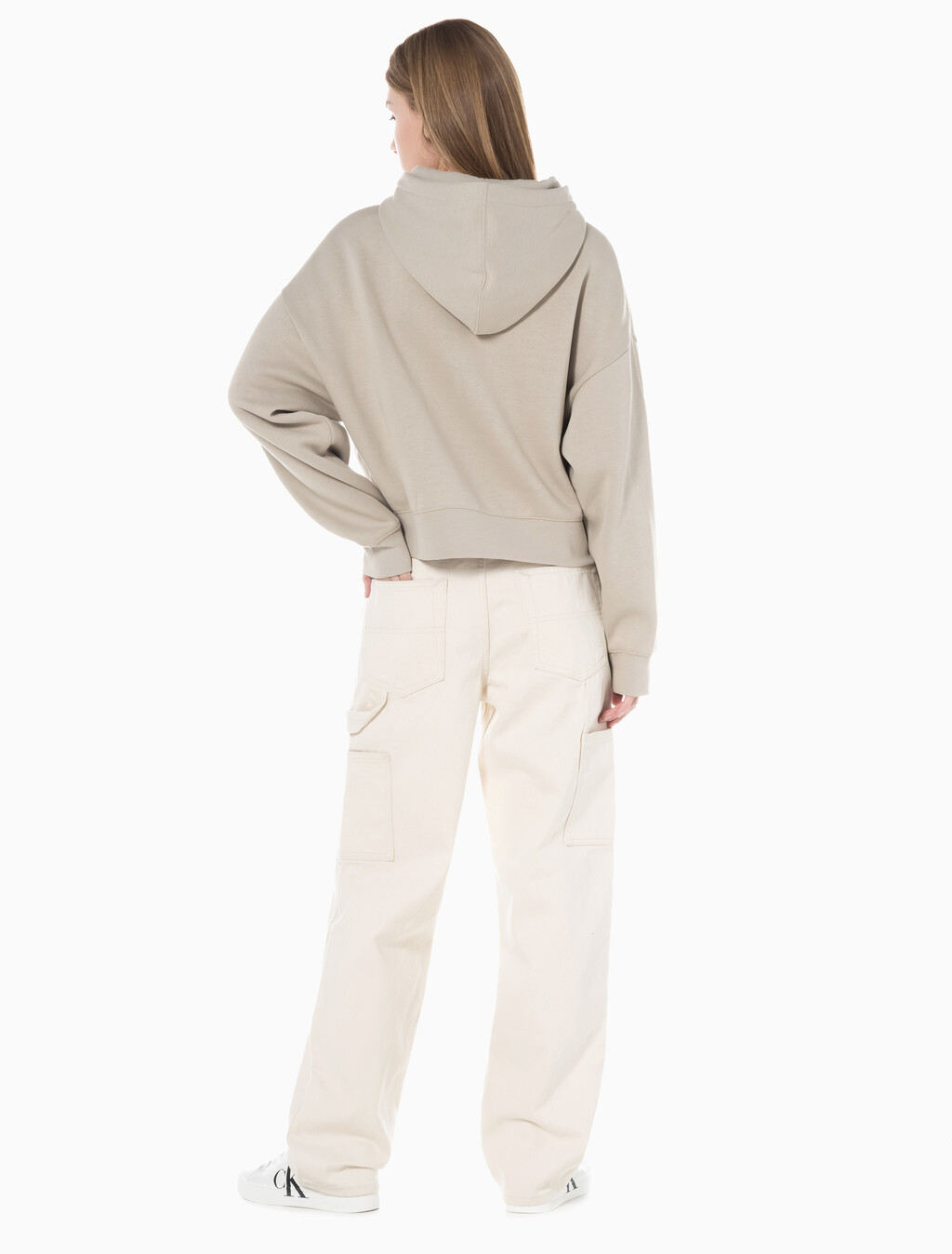 Buy 여성 테이퍼드핏 린스 데님 in color CREAM