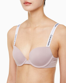 Buy 여성 테일러드 로고 푸쉬업 플런지 브라 in color GRAY ROSE